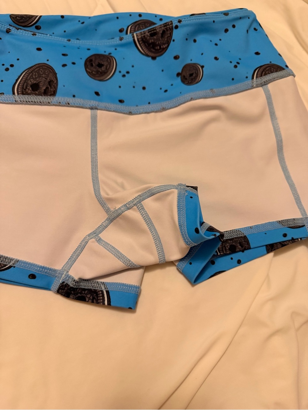 Cookie Print Blue Workout Shorts - Feed Me Fight Me fmfm medium - Picture 6 of 8